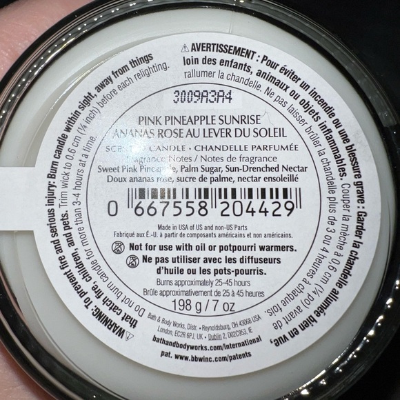 Bath & Body Works Pink Pineapple Sunrise Single Candle - Picture 2 of 4